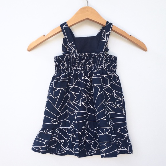 Like New! Cat & Jack Navy Star Print Dress - Picture 2 of 8